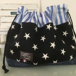 お弁当袋　きゅーとな星★黒