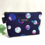 【SALE】2ポケット付き/宇宙ドロップス  ファスナーポーチ ネイビー
