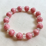 【hime-nana7様・専用ページ】インカローズと水晶ロンデルのブレスレット