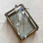 clear×pearlピアス(long)シルバー