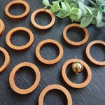 【4個】 30mm ウッド ナチュラル 1穴 リング チャーム
