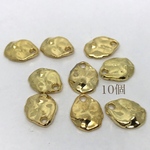 送料無料【１０個】11x9x2mm　ドロップ　ゴールド　アンティーク【C007】