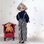 サス付ウエストフリルパンツ　クロスチェック＊リカちゃん