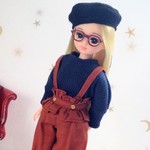 リブニットカットソー　ネイビー＊リカちゃん