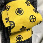 芥子色家紋柄名古屋帯新品