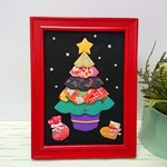 和のクリスマス  ちりめん押し絵フレーム