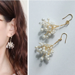 【再販】かすみ草ブーケ風ピアス/イヤリング シンプルタイプ 小枝アクセサリー