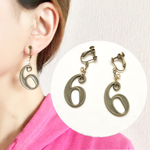 《再販２》数字の『６』（左右共）♡クリスタルを添えて。【イヤリングorピアス】