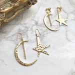 eclairer〜星×月 アシンメトリー ピアス／イヤリング
