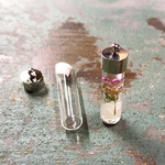 【2個セット  金属キャップ＆中蓋ゴム栓つき♥】円筒型瓶    ミニハーバリウムに