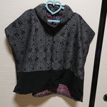 (送料無料) 着物リメイク グレー系 オフタートルネック チュニック