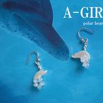 恋するpolar bear（北極グマ）/シェル　スカイブルートパーズ　SV925ピアス