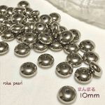 🐼 まんまる ソロバン シルバー 10mm【約50粒】   穴あき   貫通