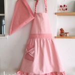 【ree1001様オーダー品】ノーアイロンでOK！のキッズ 子供エプロン＆三角巾 ２点セット