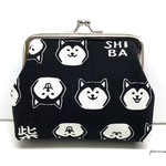 THE柴犬のがま口ポーチ(Black)