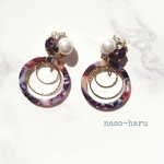 【一点限定】ビジューとべっ甲フープのピアス