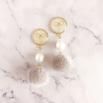 ふわコロ♡グレーのピアス、イヤリング