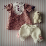 ネオブライス＊ミニ丈ワンピース＆ドロワーズ＆クマちゃんセット