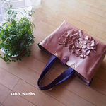 紫陽花見たいな大人くすみピンクのトートバック