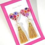 お花ギッシリ♡タッセルピアス・イヤリング