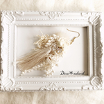 アンティークレースとタッセルの片耳ピアス＊