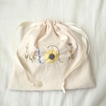 flowersお名前刺繍巾着 リバティ巾着