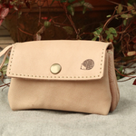 ハリネズミの3層の革財布/レザー財布/3miru-bei-harinezumi