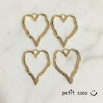 6個 ハート フレーム チャーム