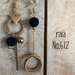 ベロア×フープアシンメトリーピアス(イヤリング)