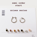 020u. natural stone semi order /unisex 片耳用ピアス