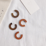 wood slim hoop earring
