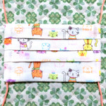 プリーツマスクS カラフルねこ ノーズフィッター入り カラフルゴム 1839