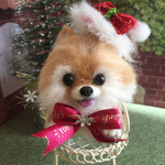 マミー様ご予約品クリスマスポメラニアン犬のブローチ
