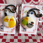インコのくるみボタンヘアゴム②