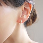 ピアスのようなイヤリング＊ちいさなパールのステックイヤリング