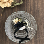 布花コーム 黒リボン