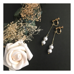 【white series.】コットンパールの揺れるピアス/イヤリング 