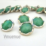 ラメ入りクリスタルカットシャンクボタン25mm 【GREEN/グリーン】 4個