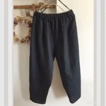 ブラックリネン サルエルパンツ