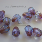 echo blue drops*copper * 宝石カット チェコドロップビーズ 10個