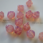 milky rose pink 6mm ◇菱形 チェコビーズ 30個