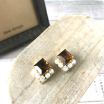 ✳︎べっ甲＆パールのスクエアビジューピアス・イヤリング✳︎