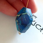 ブルーシーセディメントジャスパー　ランダムカットシェイプビーズ　25X18X12MM
