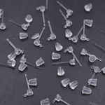 送料無料30個樹脂ピアス 石座カン付 クリア5×13mmJ2275