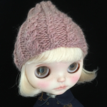 ＊Mitten＊outfit  ケーブル編みニット帽･カメボタン･フレッシュピンク