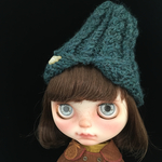 ＊Mitten＊outfit  ケーブル編みニット帽･カメボタン･深緑