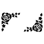 カッティングシート フレーム風 バラ 薔薇 花 フラワー ステッカー 2点セット