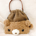 フカフカクマちゃん巾着持ち手付き🐻💕