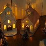 クリスマスLEDキャンドル チャーチ テラコッタ風屋根