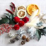 【再販】クリスマスカラーの花材（リース・ボタニカルキャンドル・アロマワックス用）